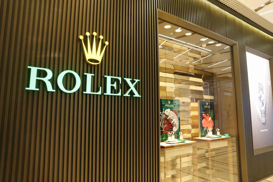 SHANGHAI, CHINA - APRIL 29, 2021 - A rolex watch store is seen in Shanghai, China, on April 29, 2021. January 17, 2022 -- Luxury brand Rolex has made a big price hike, with retail prices up 3.4% and wholesale prices up 5%. (Photo credit should read Xing Yun / Costfoto/Future Publishing via Getty Images)