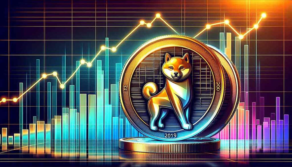 Long-Term Shiba Inu Price Prediction And Illustration Of Shiba Inu Coin With Price Chart In The Background